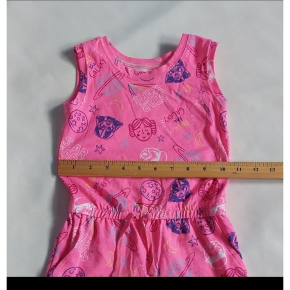 Star Wars X Spotted Zebra Girls Pink Romper Rule The Galaxy Rare Size 3T - Picture 4 of 9